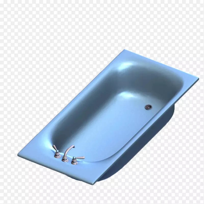 免版税插图-金属方形浴缸