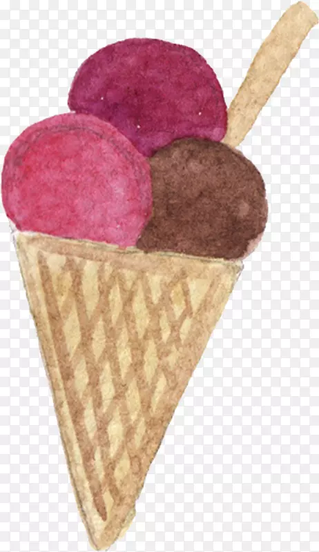 冰淇淋筒巧克力冰淇淋-涂上冰淇淋