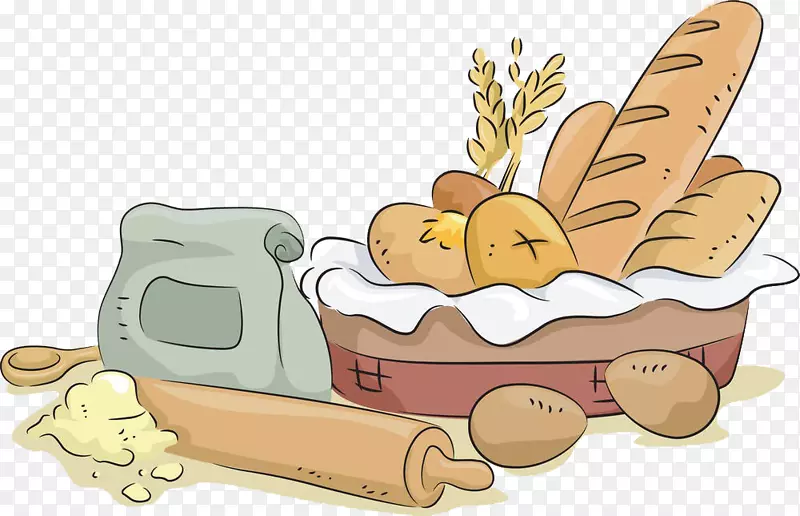 面包、黑麦面包、蛋挞篮-食物和面包