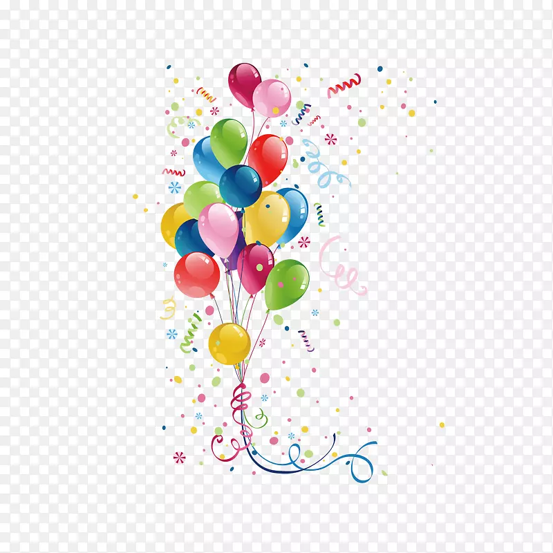 生日派对气球剪辑艺术节庆祝节日