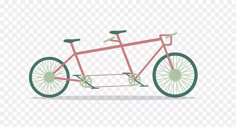 双人自行车-卡通自行车