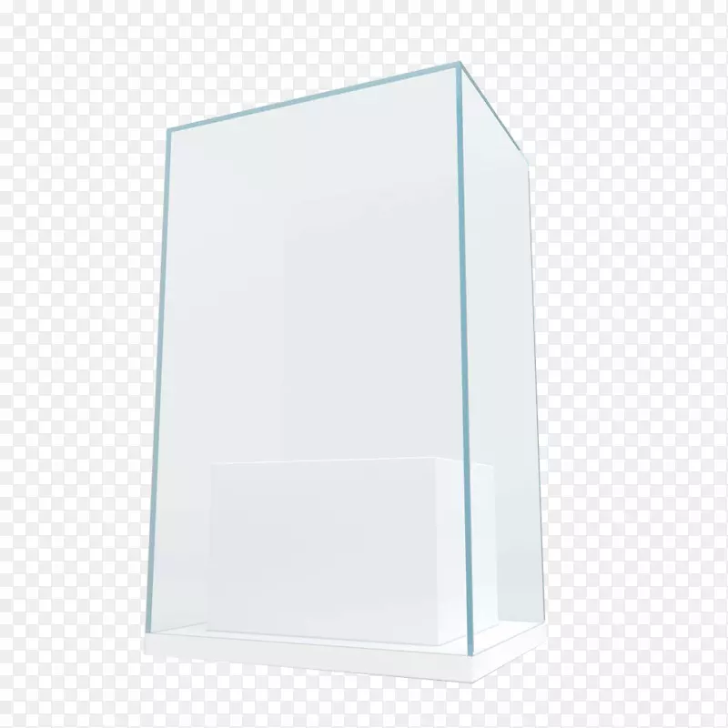 墙角微软天蓝色浴室-透明玻璃展台