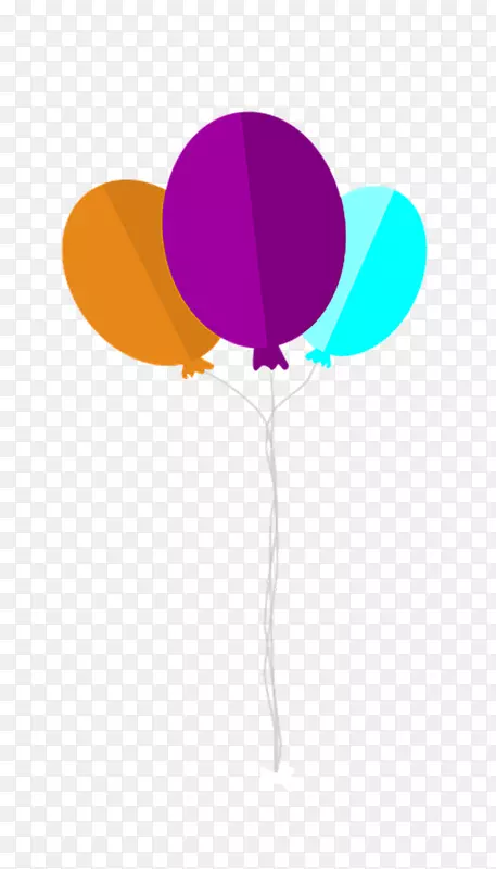平面设计图标-三色气球扁平设计绳