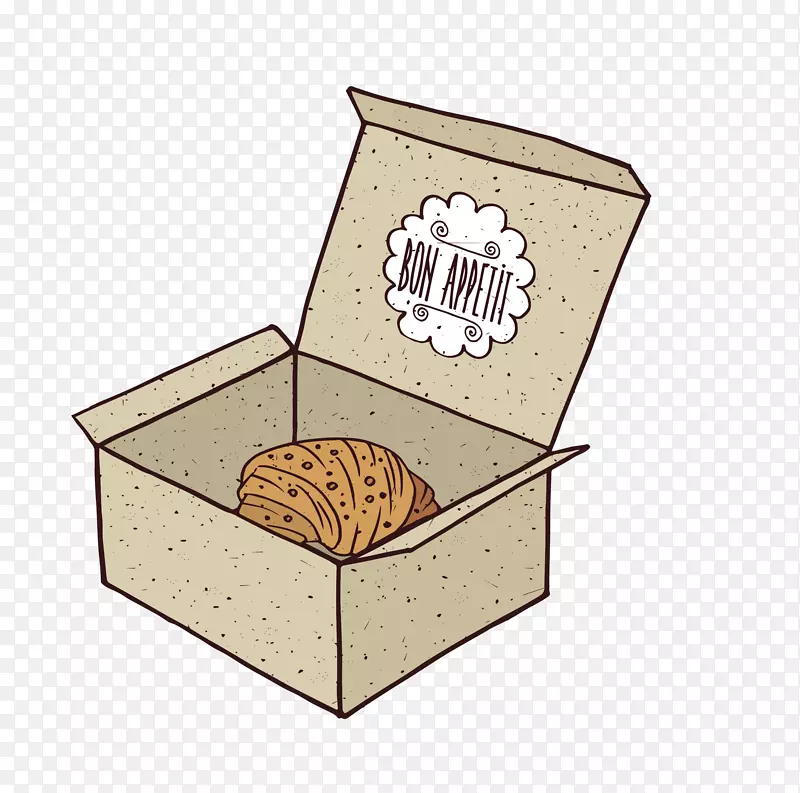 咖啡早餐牛角面包饮料棕色简单面包装饰图案