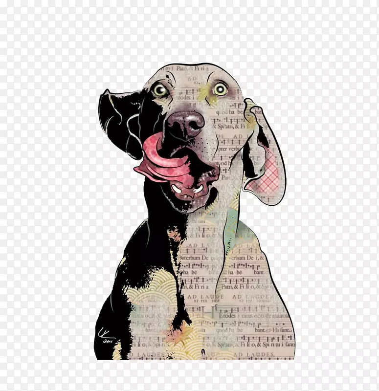 狗流行艺术版画-渴望画画的小狗