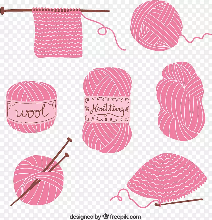 经编缝纫针线盒-下载纱线材料粉红球，