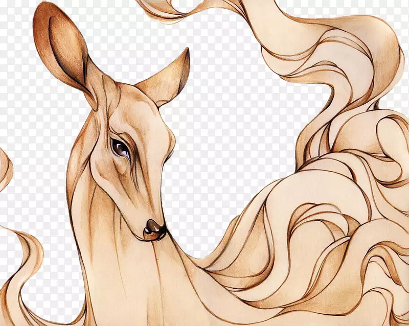 画卡通.手绘和手绘鹿的创作浪潮