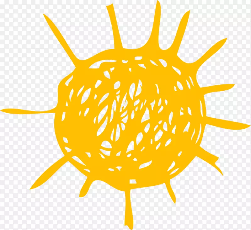 插图.手绘黄色太阳