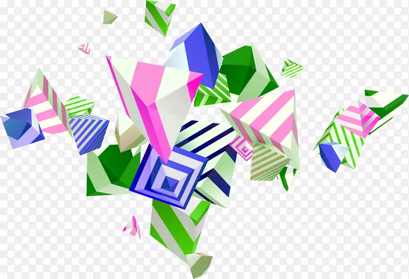 动画-绿色简单三角形装饰图案