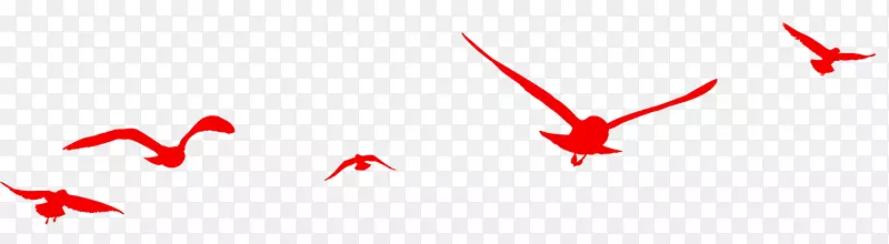 鸟的轮廓-红鸟飞翔