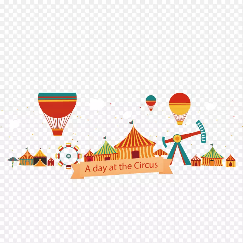 马戏团海报插图-复古游乐园插图材料