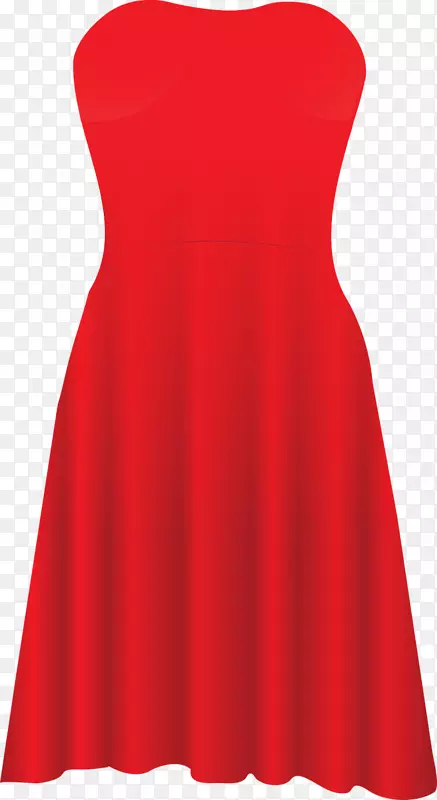 服装剪贴画-红色连衣裙