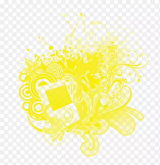 花卉设计黄色图案.音乐元素