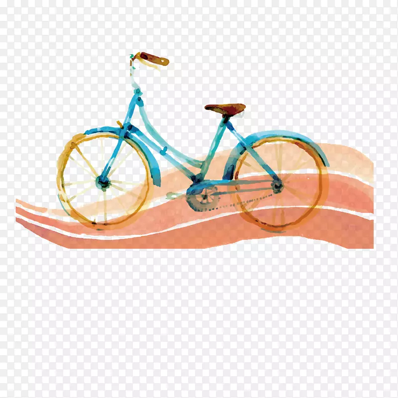 自行车海报.手绘自行车