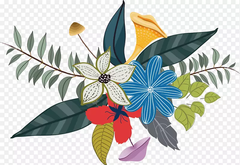 花卉水彩画-百合装饰