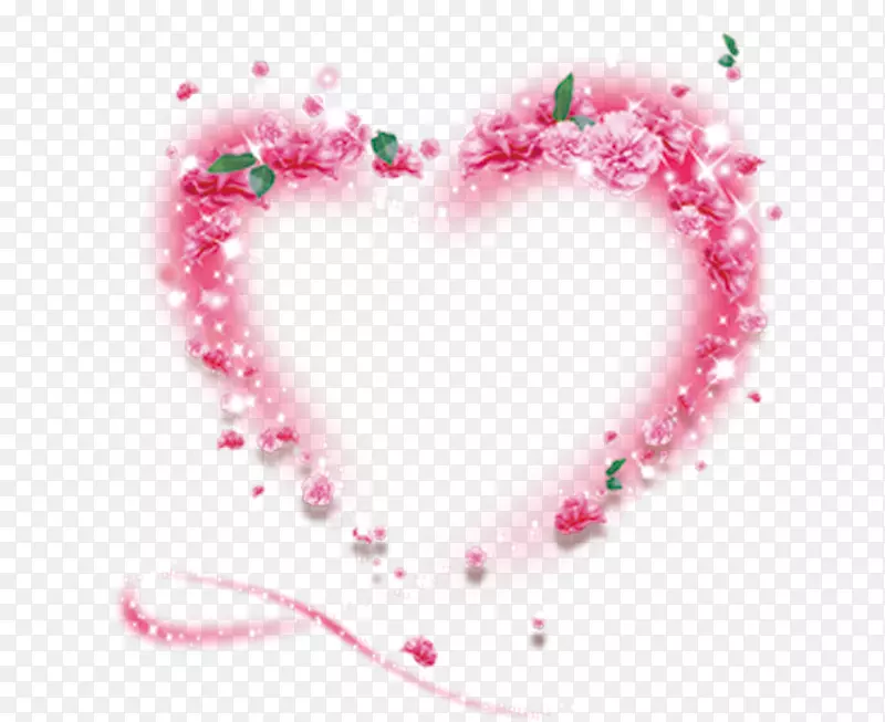 母亲节心脏夹艺术-心形玫瑰发散光环