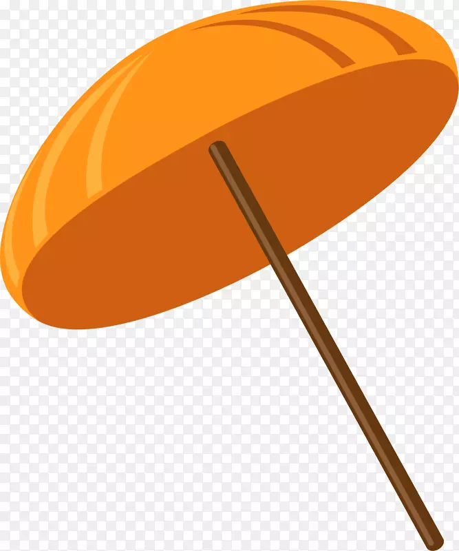海滩橙色卡通伞