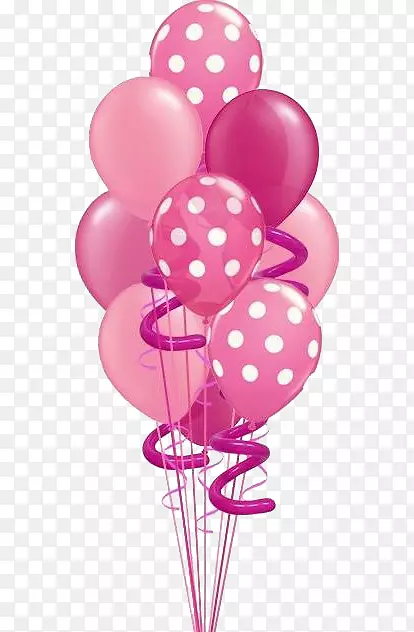 气球粉红生日花束剪贴画卡通红气球