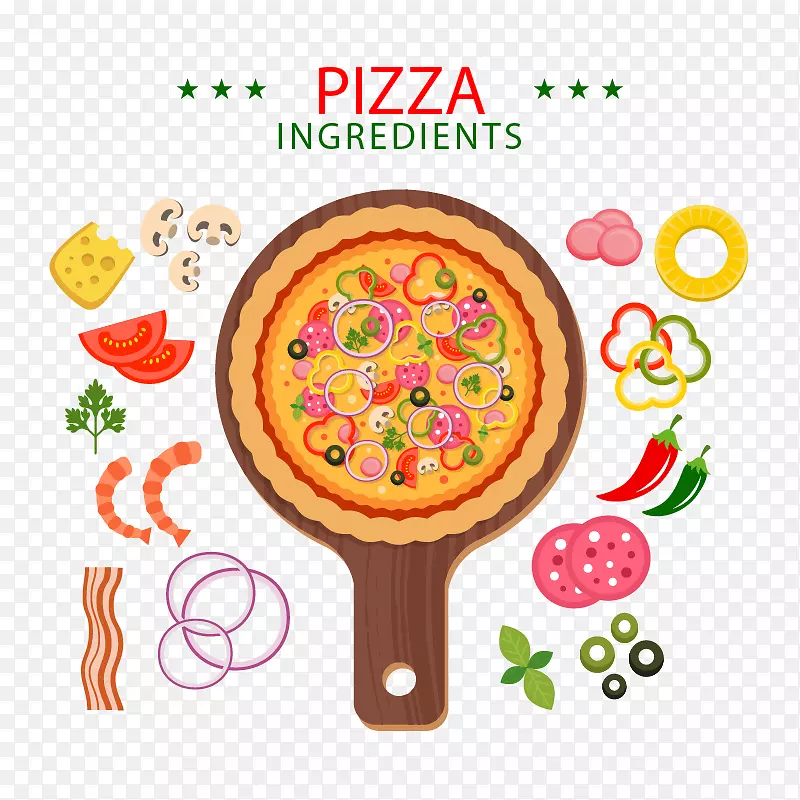 披萨快餐意大利菜披萨食品水果和蔬菜