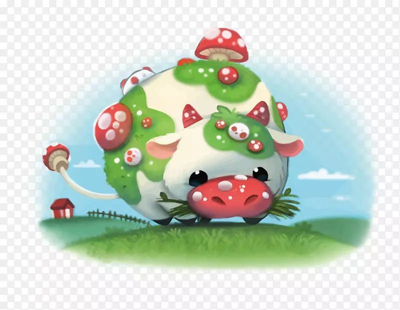 水彩画艺术画法-张氏蘑菇小牛