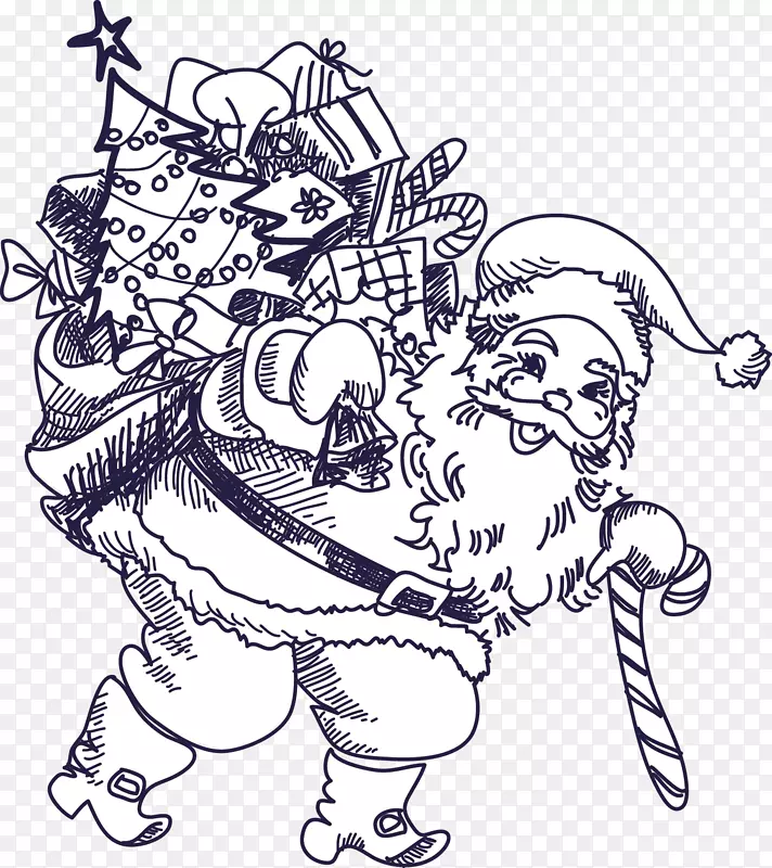 圣诞老人圣诞插画-圣诞老人