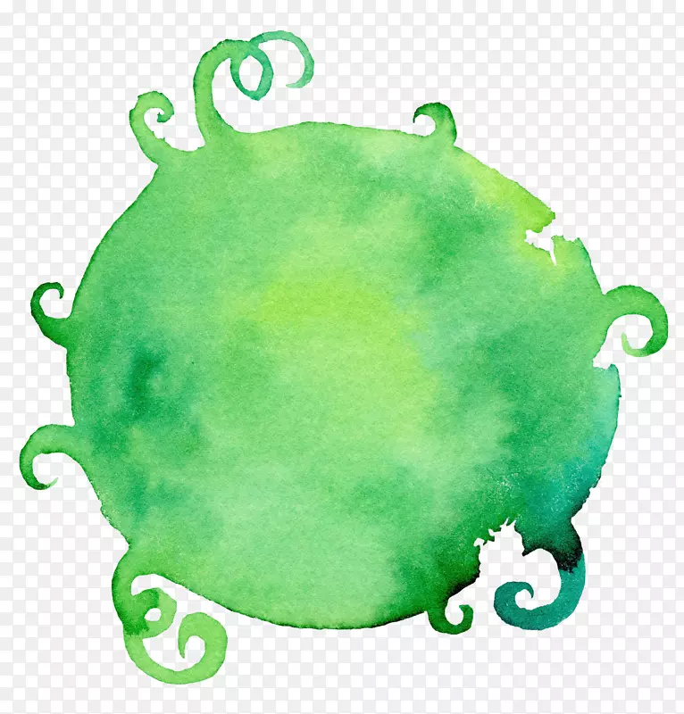 绿色水彩画下载插图-绿色地球