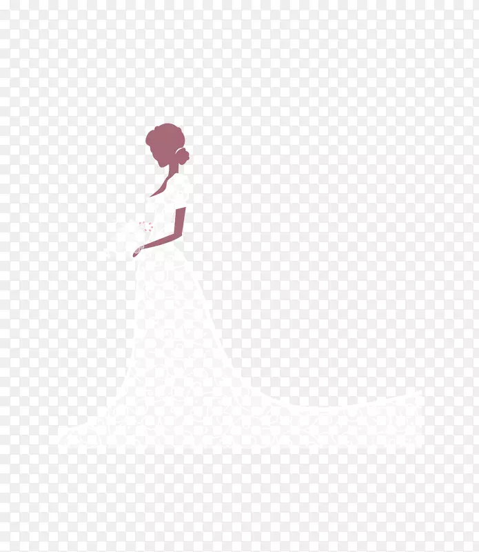 区域图案-白色卡通婚礼新娘