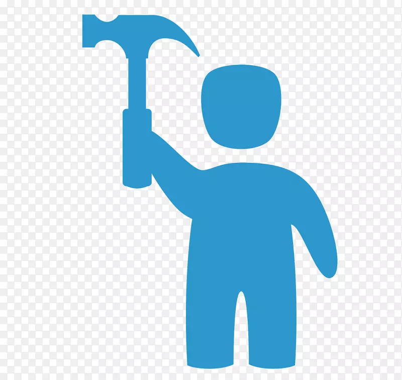 劳工卡通插图-工人拿着锤子