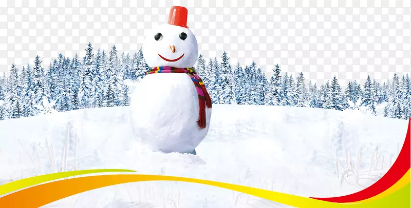 冬季大汗雪人海报-雪人形象