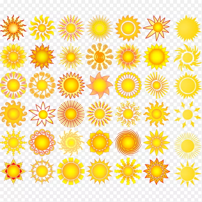 太阳剪贴画太阳元素收藏