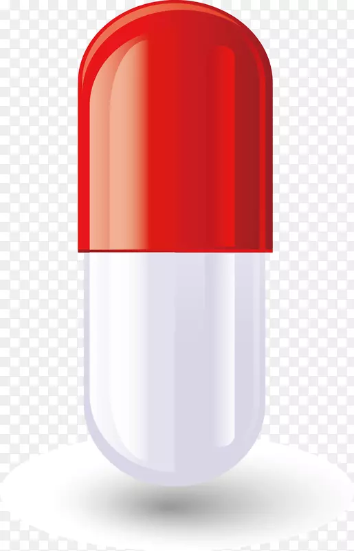 Adobe插画-红色和白色药丸药物元素