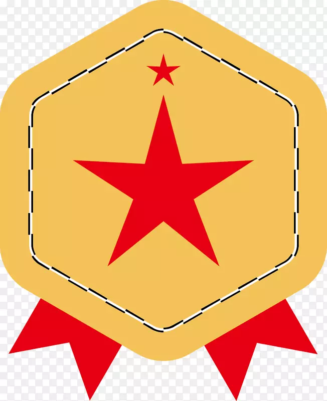 五点星光灯罩-PNG材料荣誉奖章