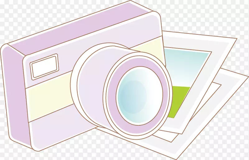 紫色字体-卡通相机