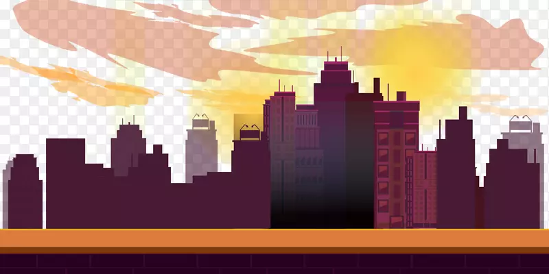 城市日落-紫夕城