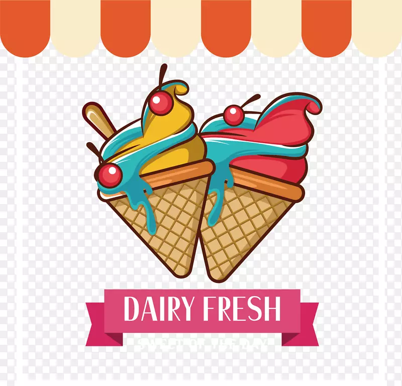 平面设计剪贴画-美味多彩的冰淇淋