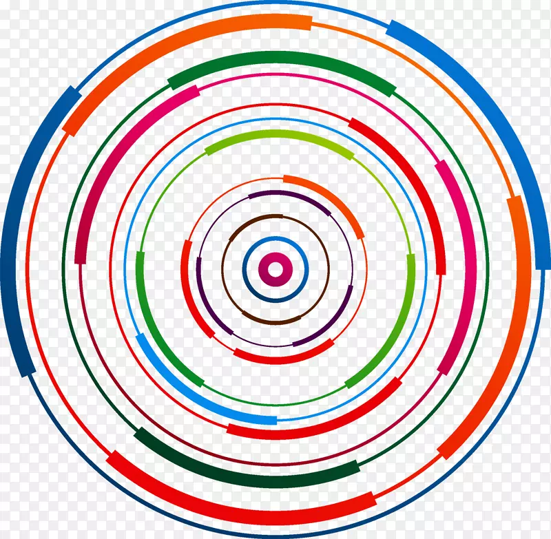 圆圈蓝线剪贴画-五彩缤纷的技术背景