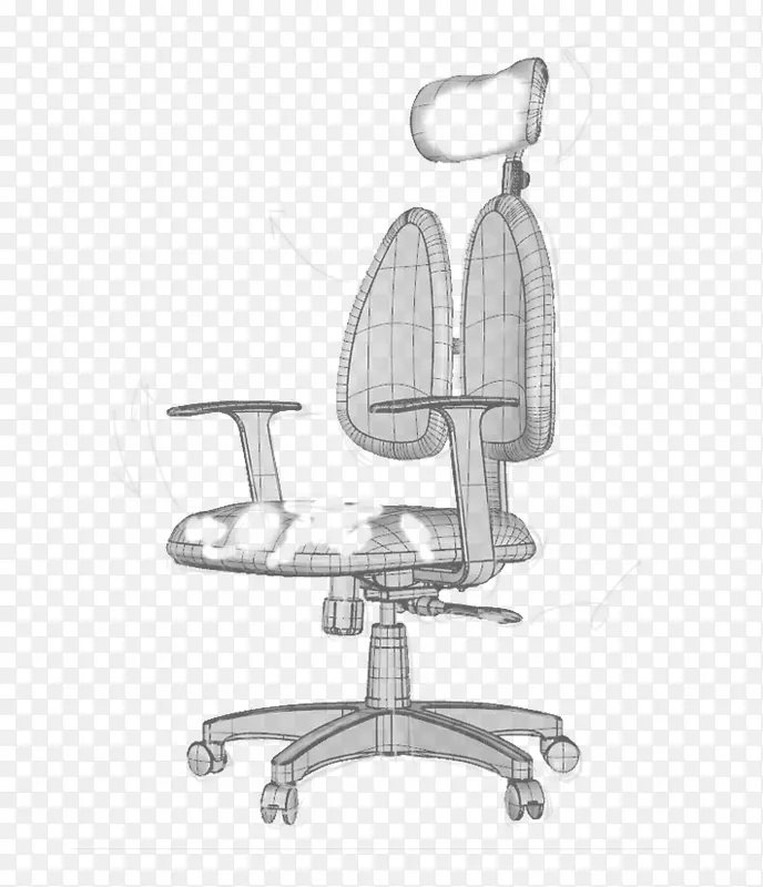 办公椅-手绘双背椅