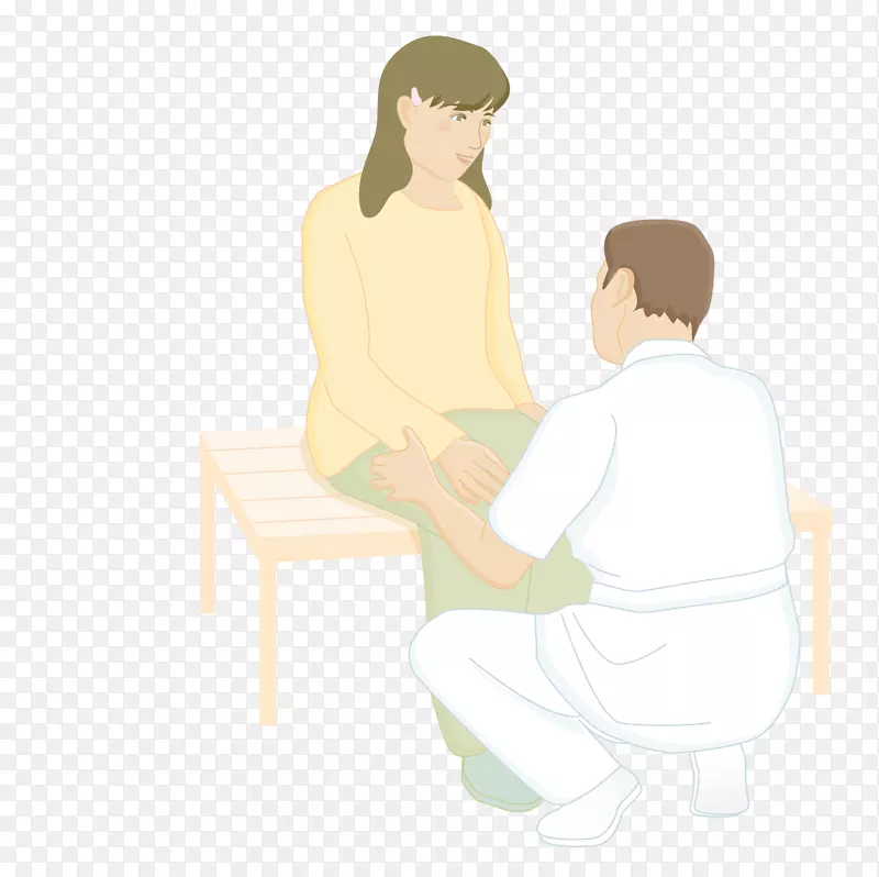 病人医生卡通护士-女性对男医生的腿