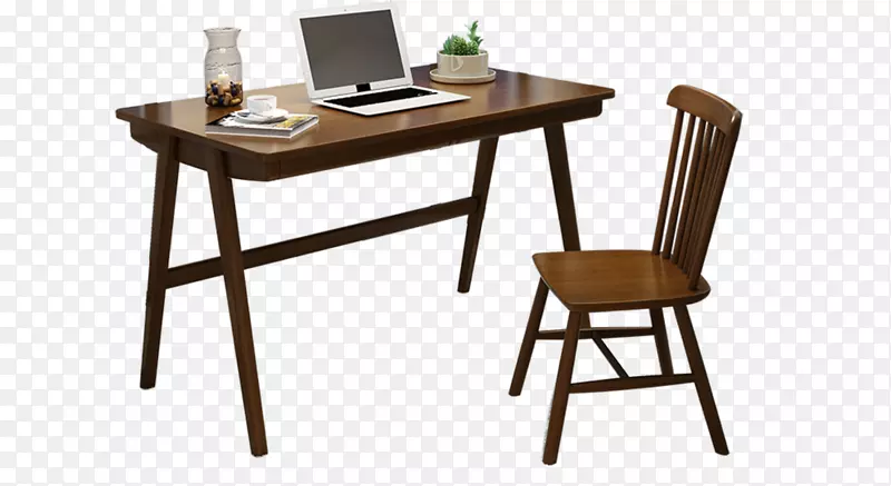 桌子折叠椅桌家具-新简单实木书桌和椅子
