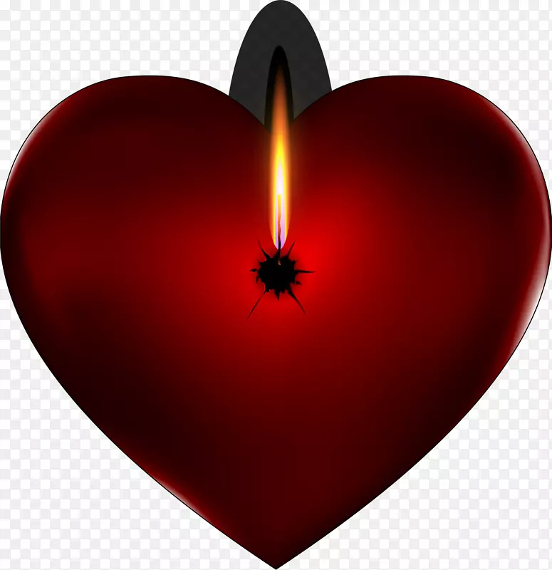 心电脑壁纸-红色爱情蜡烛材料
