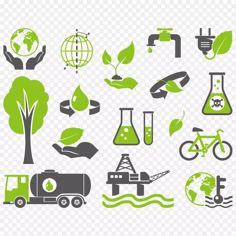 自然资源符号免版税插图.能源和环境保护