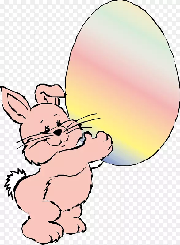 复活节兔子彩绘书素描兔子捧蛋