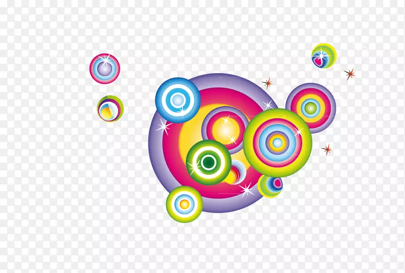 圆形水彩画-彩色创意彩环