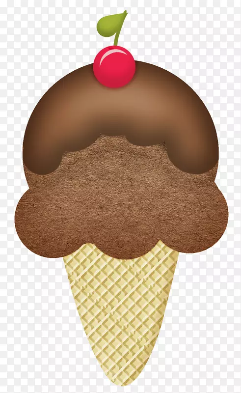 冰淇淋锥巧克力冰淇淋水果黑水果冰淇淋