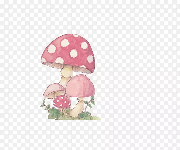 蘑菇夹艺术.彩色伞形蘑菇图案
