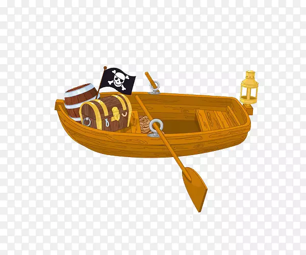划船版税-免费剪贴画-卡通手绘海盗船