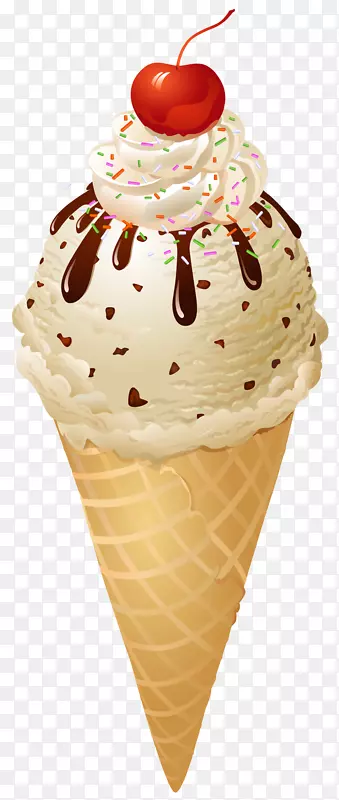 冰淇淋锥巧克力冰淇淋圣代-别致的香草球果免费席子