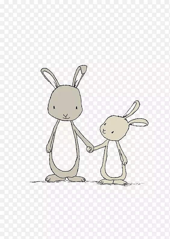 复活节兔白兔故事画卡通兔