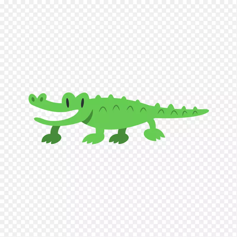 鳄鱼动画动物剪贴画绿色鳄鱼