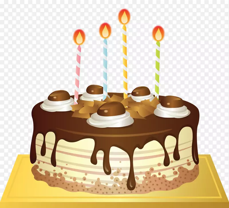 托尔特生日蛋糕巧克力蛋糕剪贴画-里面装满了生日蛋糕蜡烛